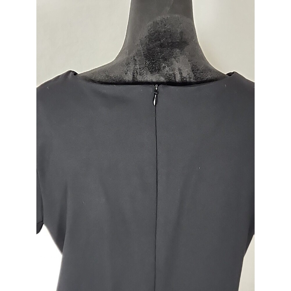 Tahari Judianne Round-Neck Short Sleeve Sheath Dress Women's 10 Black NWT - Picture 8 of 11